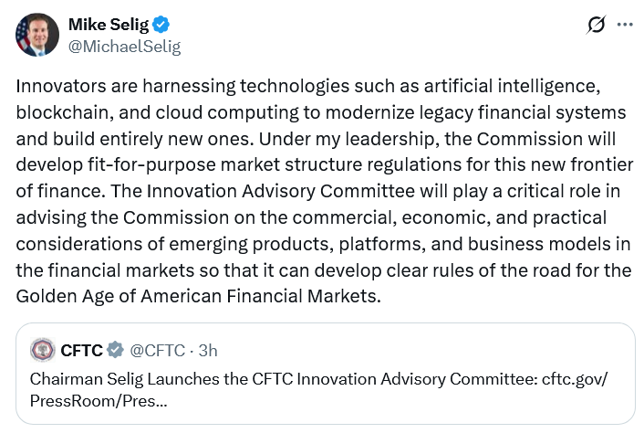 CFTC Forms Panel Regulating Blockchain, AI Innovation